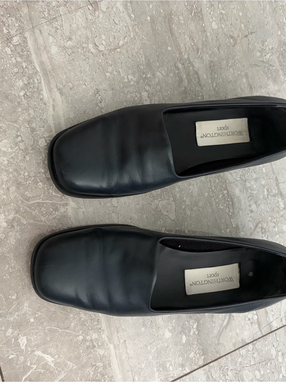 Worthington Black Leather Slip-On Loafers